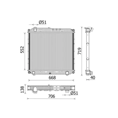 Bild av Kylare, motorkylning MAHLE CR 2608 000P
