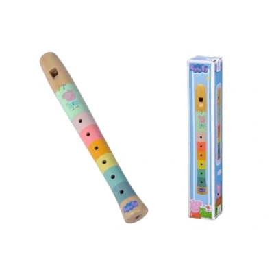 Bild av Eichhorn Peppa Pig färgglad träflöjt 20 cm lång, främjar barnens auditiva uppfattning och skapar harmoniska toner, gjord av schimaträ, från 3 år