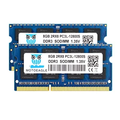 Bild av Motoeagle DDR3L 1600 SODIMM 16GB Kit (2x8GB) PC3L 12800S 8GB 2Rx8 PC3 DDR3 1600MHz RAM 1,35V/1,5V CL11 204 stifts icke ECC obuffrat laptopminne