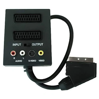 Bild av PremiumCord Adapter Scart/m 2Xcart 3 x Cinch med på/av brytare