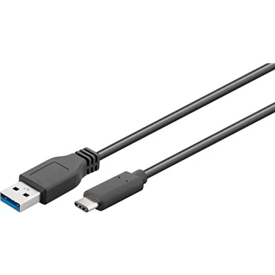 Bild av Goobay 45247 SuperSpeed 3.1 USB C &gt; 3.0 (typ A) laddkabel, datakabel, stöder laddning &amp; Sync, 3 vägs skärmad, 0,15 m, svart