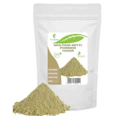 Bild av Multani mitti clay 100 gr Gör det själv ansiktsmasker, kroppsmask, hårmask, mjuka peelingar och skrubbar, tvåltillverkning, anti åldring uppstramande av huden, naturlig kemisk fri