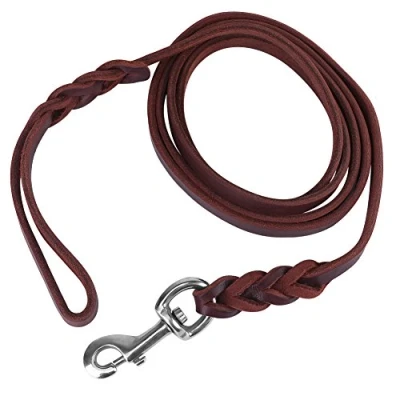 Bild av 1,2 m/1,6 m/2,1 m läder Hundkoppel Säkerhetsrep Läderbälte Läderhundhalsband och koppel för löpning av djur, cm bredd (2,1 m)