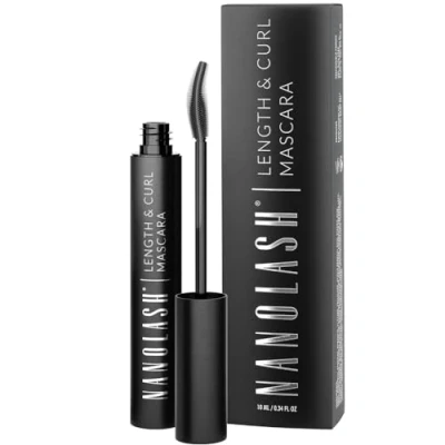 Bild av mascara som förlänger och lockar Nanolash 10 ml effekten av perfekt långa böjda ögonfransar, förlängande lockande ögonfranstuschen, svart