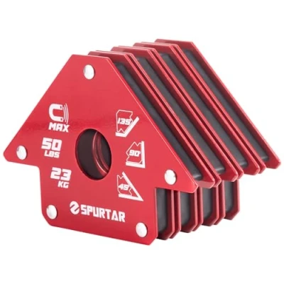 Bild av Spurtar 4 st 23 kg svetsmagneter, starka svetsmagneter och klämmor, magnetisk svetshållare magnet set, metall arbetsverktyg svetsklämmor verkstad pil svetsning tillbehör