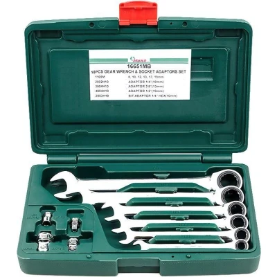 Bild av HANS 16651MB Kit de clés à fourche et polygonale cliquet 6 avec fonction crantage 8, 10, 11, 12, 13, 14, 15, 16, 17, 19