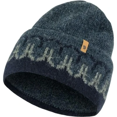 Bild av Fjällräven Blå Cuff Beanie Övik Path Knit Dark Navy/Navy @ Hatstore