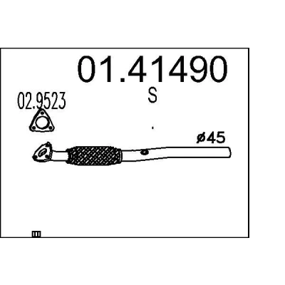 Bild av MTS 01.41490 Tuyau d&#039;échappement 650 avant pour silencieux au milieu OPEL: Corsa C 3/5 portes, Tigra Twintop oscaro, mister auto, yakarouler
