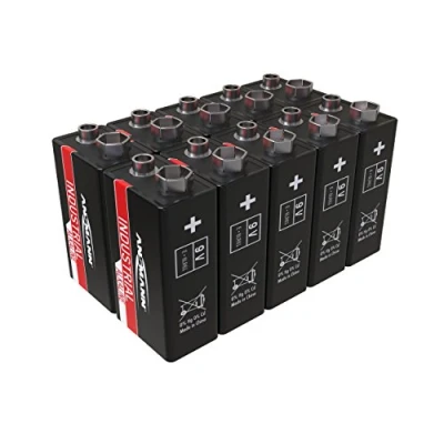 Bild av ANSMANN Batteria Alkaline Industriale 9V Block Cella a Lunga Durata Confezione da 10 Blocco 6LR61