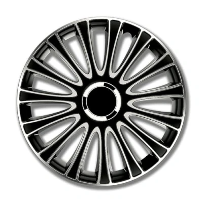Bild av Petex LeMans Pro RB543516 dekorativt navkapsel 40,6 cm två lager av färg ABS plast svart bilhjulbeslag (set med 4)
