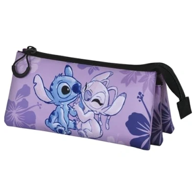 Bild av Lilo e Stitch &amp; Angel pennfodral Triple 2.0, Lila, Taglia Unica, 2.0