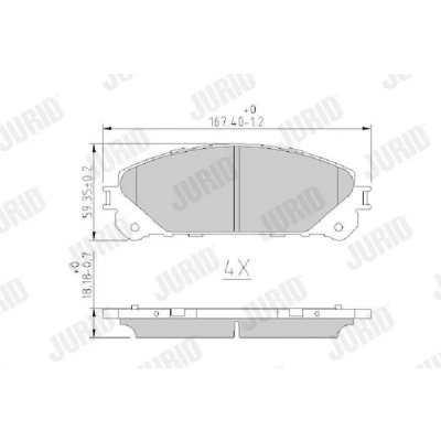 Bild av JURID 572655J Jeu de plaquettes frein non préparé pour indicateur d&#039;usure sans accessoires TOYOTA: RAV4 IV SUV, V, Camry VIII Berline