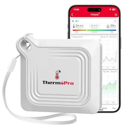 Bild av ThermoPro TP351 hygrometer termometer inomhus rumstermometer bluetooth