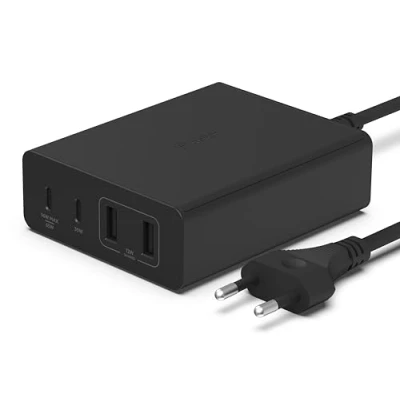 Bild av Belkin 108 W GaN USB laddningsstation för flera enheter, 2 Typ C och A snabb skrivbordsdocka med laddning hubb MacBook, Pro, Air, iPhone, iPad Galaxy, Pixel, Sony m.fl.