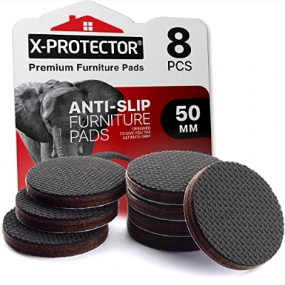 Bild av Möbelkuddar X PROTECTOR Halkskydd Premium 8 st 50 mm Golvskydd Gummifötter för möbelfötter Idealiska golvskyddskuddar att hålla på plats möbler. Stoppa dina möbler!