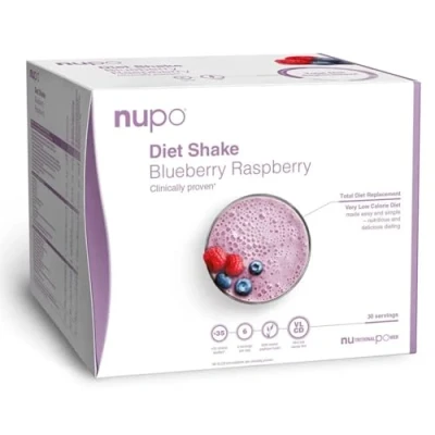 Bild av Nupo Diet Shake blåbär hallon Premium dietshake för viktminskning I Komplett måltidsersättning 30 portioner mycket låg kalori diet, glutenfri, GMO fri