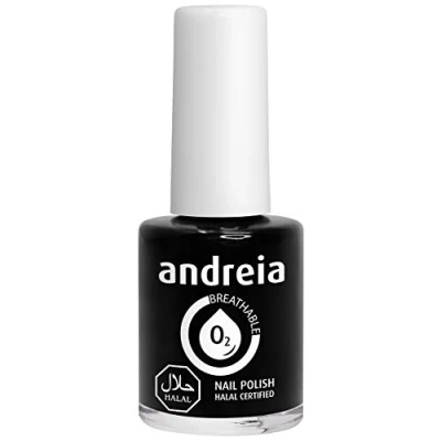 Bild av Andreia Halal Nagellack som andas Vattengenomsläppligt Veganskt och Plågeri fri Färg B21 Svart 10.5 ml