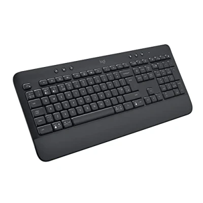 Bild av Logitech Signature K650 Comfort Full Size Trådlöst Tangentbord med Handledsstöd, Brittisk Engelska QWERTY Grå