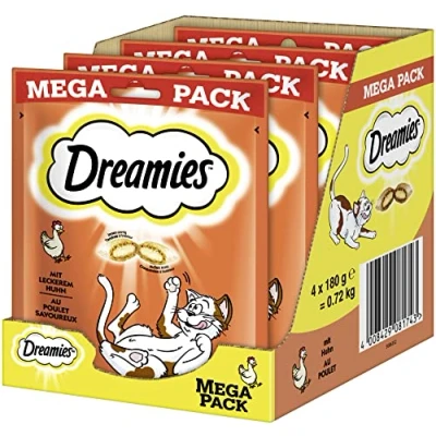 Bild av Dreamies Classic Kattsnacks, 180 g (4 stycken), Flerfärgad