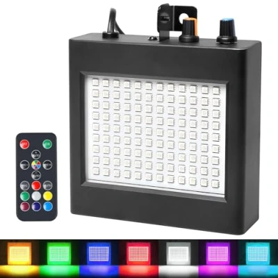 Bild av Flerfärgat stroboskop med fjärrkontroll disco ljus, 108 LED musikstyrd blixt för rum, discoljusfest strobe light stroposkopblixt projektor ljuseffekter