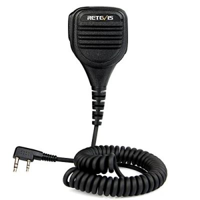 Bild av Retevis tvåvägsradiohögtalarmikrofon, Kenwood 2 stifts mikrofon, kompatibel med RT24 RT27 RT617 RB629 Baofeng UV 5R BF 88S 88ST TYT Walkie Talkies (1 st)