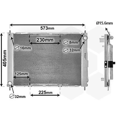 Bild av VAN WEZEL 4300M405 Module de refroidissement sans déshydrateur, avec condensateur RENAULT: CLIO III Grandtour, 3, Modus / Grand