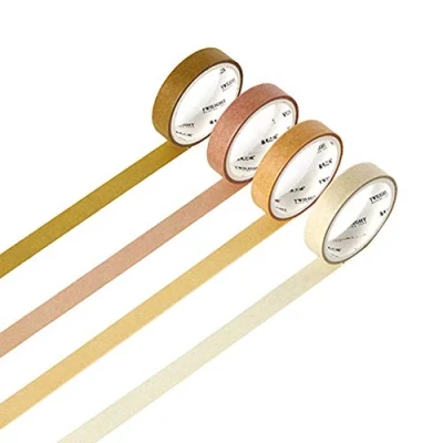 Bild av Yubbaex Naturlig färg Washi tejp pastell scrapbook klibbig papperstejp för kula journal, dekorativt hantverk, presentförpackning, scrapbooking (3 gul)