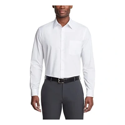 Bild av Van Heusen Poplin Solid Skjorta herr, normal passform, Vitt, 17&quot; Neck 32&quot; 33&quot; Sleeve