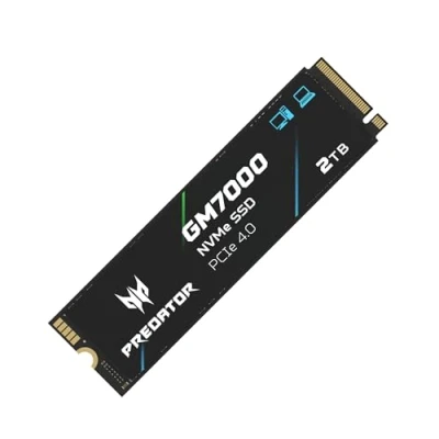 Bild av acer Predator GM7000 2 TB intern SSD: M.2 2280 PCIe NVMe Gen4x4 med DRAM cache, upp till 7 400 MB/s läsning, solid state enhet för bärbar dator och stationär PC, PS5 kompatibel