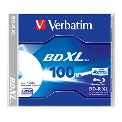 Bild av Verbatim BDXL 100 GB 4X vit bläckstråleskrivare, utskrivbart nav 1 pack smyckefodral, 43790