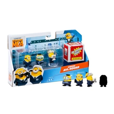Bild av SPICKABLE ME DM4 4, figurer i 4 pack, actionfigurer med minions, AVL tema, 3 och 1 hemliga att upptäcka, storlek 5 cm, ålder år, Famosa (MN401300)