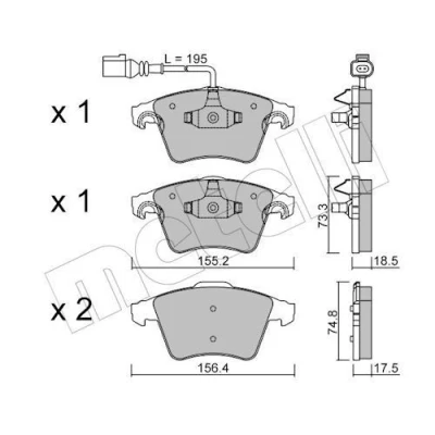 Bild av Bromsbeläggssats, skivbroms METELLI 22 0552 1