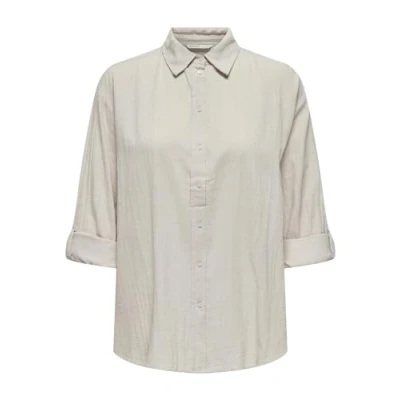 Bild av ONLY Onltizana bomull L/S skjorta WVN långärmad blus, GRÅ, XXS
