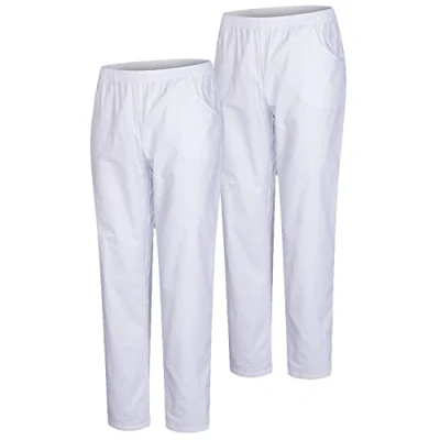 Bild av MISEMIYA Pack 2 st. Unisex sanitetsbyxor Sanitär Uniform MEDICO Uniformer Arbetsbyxor Ref.8312 * st, Vit 21, XXL