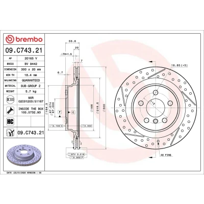 Bild av Bromsskiva Brembo 09.C743.21