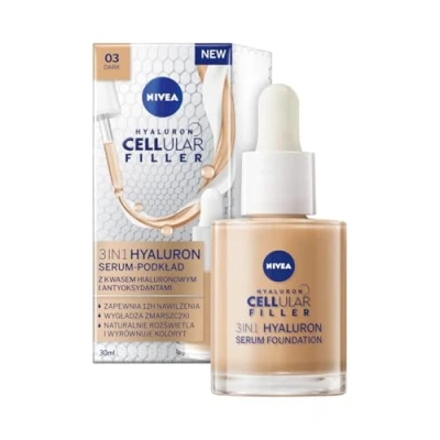 Bild av Nivea Cellular Filler 3IN1 Hyaluron Serum Foundation Foundation, Storlek: 30 ml, Dark