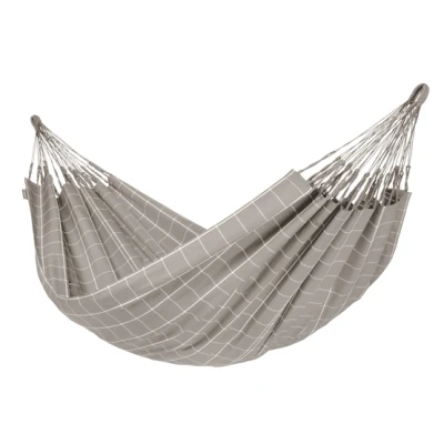 Bild av LA SIESTA® Brisa klassisk dubbel hängmatta, handgjord i Colombia, med 160 cm bredd för avslappnade stunder inomhus och utomhus. (Mandel)