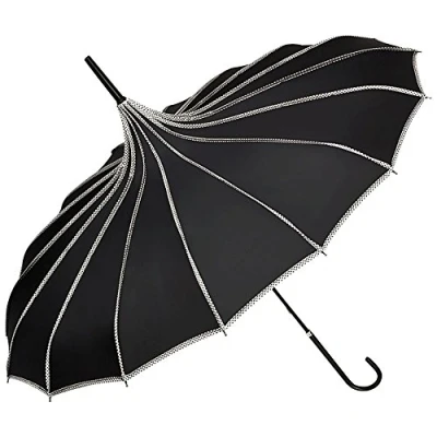 Bild av VON LILIENFELD Paraply Kvinnor Brud Bröllop Parasol Pagod Justine svart
