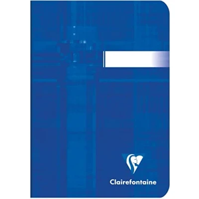 Bild av Clairefontaine ref 3646C häftbunden skrivanteckningsbok (96 sidor) A6 (105 x 148 mm) i storlek, linjerade linjer, 90 gsm borstat velumpapper slumpmässig färg