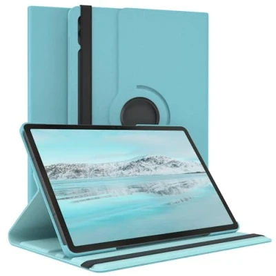 Bild av EAZY CASE Fodral för surfplatta Samsung Galaxy Tab S9 FE Plus Skyddsfodral 12,4 tum Rotationsfodral att ställa den upp Vändbart 360 roterbart med ståfunktion Konstläder Blå