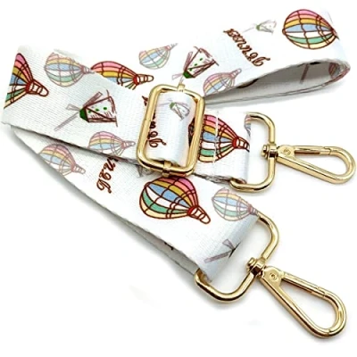 Bild av Justerbar axelrem för väskor vit, väskremmar ombyte, fickrem bred med karbinhake guld, 80130 cm bärrem väska kvinnor axelrem, modern handväska, 3,8 cm, 14