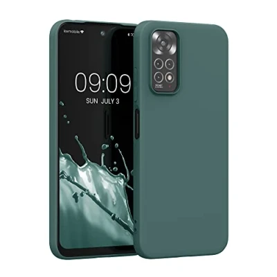 Bild av kwmobile fodral kompatibelt med Xiaomi Redmi Note 11/Note 11S mjukt smalt skyddande TPU silikonskydd mossgrön