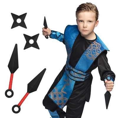 Bild av Boland 50432 Ninja vapenset, 4 delar, kaststjärna och kunai, kostymtillbehör, dekoration, tillbehör för karnevaldräkter
