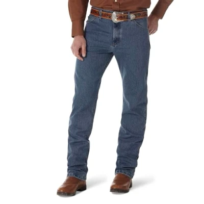 Bild av Wrangler Cowboy Cut Jeans för män, herrar, premium prestanda, avancerad komfort, normal passform, 32W / 32L
