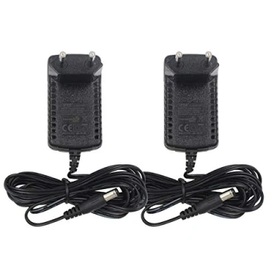 Bild av Security 01 2 pack DC 9V 1A nätadapter, kontakt 5,5 mm x 2,1 mm, mittpositiv