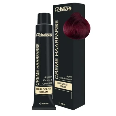 Bild av FemMas hårfärg mellanblond violett röd 7,26 I professionell grädde med arganolja, keratin och ceramider permanent eller nyans för strålande färgresultat 100 ml
