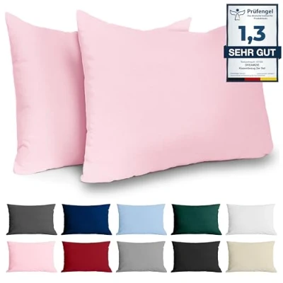 Bild av Dreamzie Kuddfodral 50x70 Renforcé Bomull (Set om 2) Pink Tätt vävd med 57 trådar/cm² Kudde 50 x 70 cm Oeko Tex certifierad