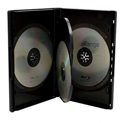Bild av MediaRange DVD tomt fodral för 4 skivor, 14 mm, svart, 50 stycken, BOX17