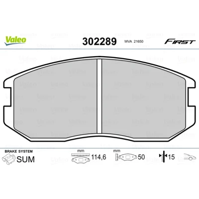 Bild av VALEO 302289 Jeu de plaquettes frein Essieu avant contact signal d&#039;usure exclu sans tôle anti bruit MITSUBISHI: COLT 5, 4