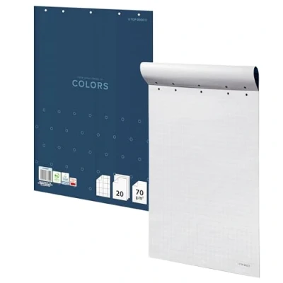 Bild av Top 2000 blädderblock/blädderblock/blädderblock papper 64 x 90 cm, rutig, 20 ark per block, 70 g/m², 1 styck, vit